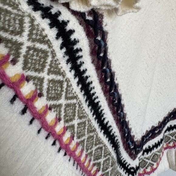 Anthropologie Sleeping on Snow Woodland Stroll poncho sweater S boho softgirl - Picture 5 of 12